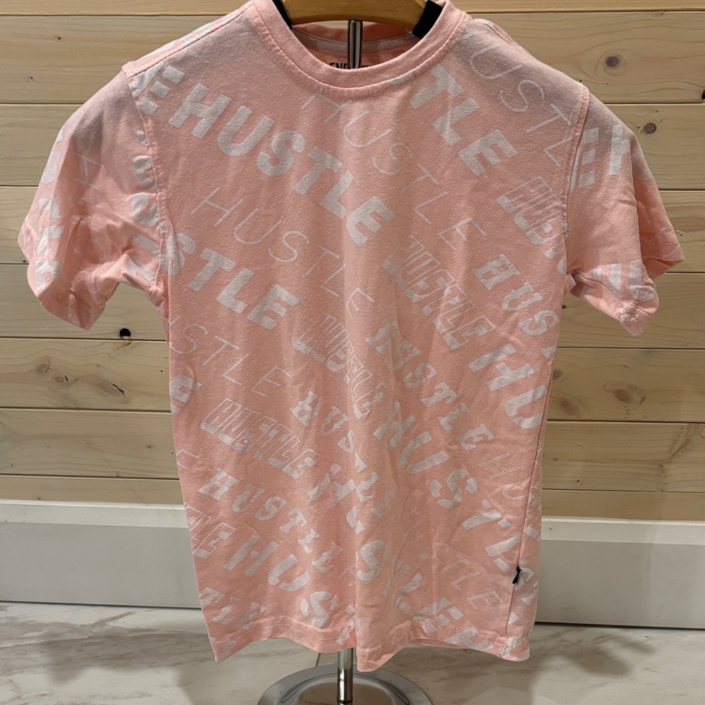 Youth Encrypted “Hustle” Pink Graphic T-Shirt